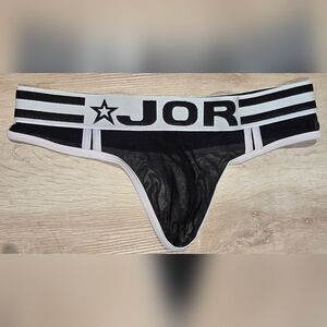 Black and White JOR Men's Thong